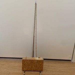 Sondra Roberts Cork and Gold Clutch